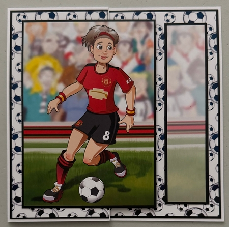 Womens Football Dudess Red, Black, Yellow Strip Insert by Erika Sissons