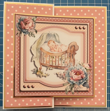 New Baby Girl in Crib 7x7  by Erika Sissons
