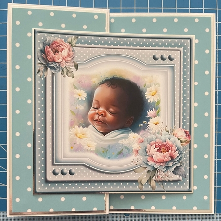 African American New Baby Boy 7x7 insert by Erika Sissons