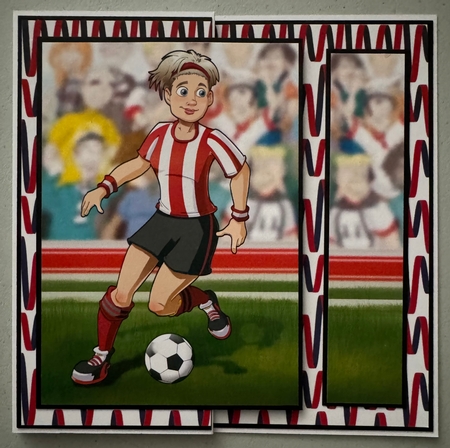 Womens Football Dudess Red, White Strip  Insert by Erika Sissons
