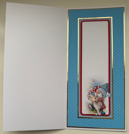 Birthday Gnome (Blue) Large Vertical DL by Erika Sissons
