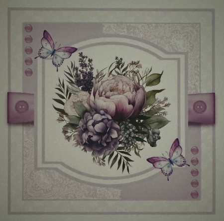 Purple Peonies and Butterflies by Erika Sissons