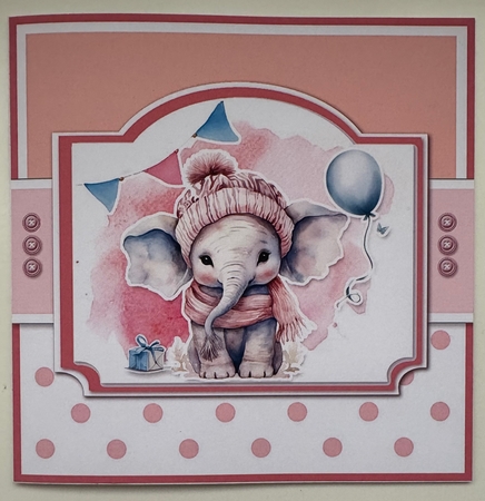 Little Elephant Birthday Girl Toppers Set by Erika Sissons