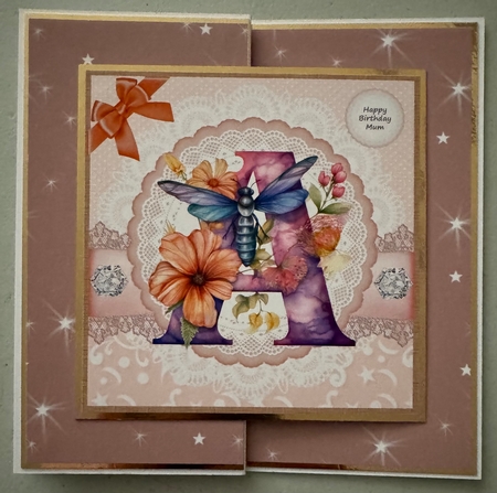 Monogram letters with decoupage A - E inclusive plus inserts by Erika Sissons