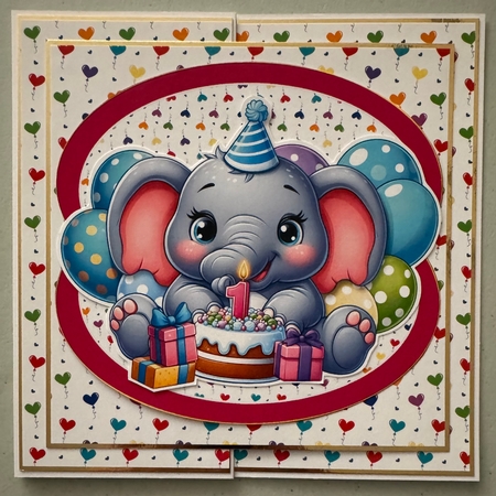 Birthday Ages 1-6 Elephant Rocker Card BUNDLE by Erika Sissons