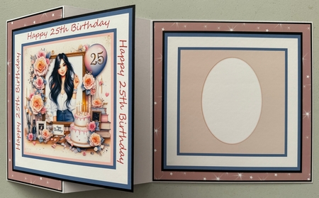 25th Daughter Granddaughter Birthday 7 x 7 Card No 2 by Erika Sissons