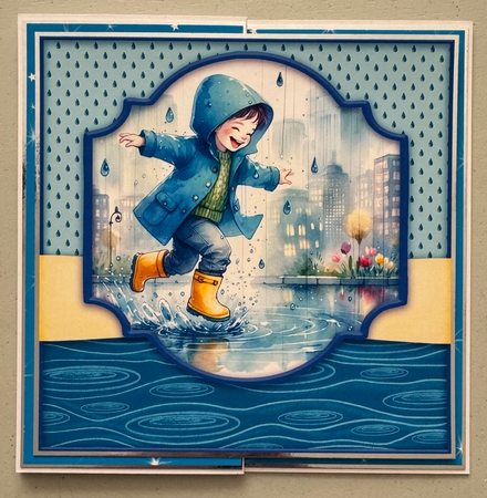 A Splashing Day in the City 6 Inch Square by Erika Sissons