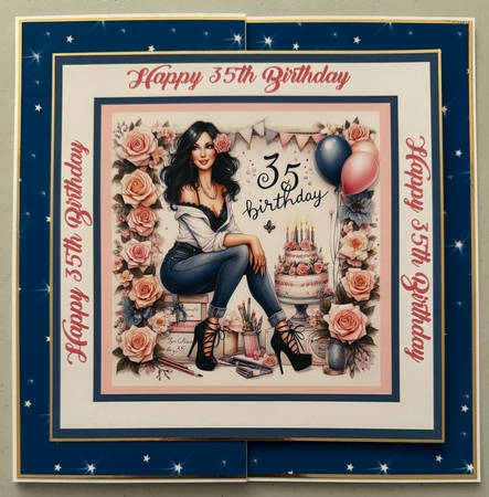 35th Daughter Granddaughter Birthday 7 x 7 Card by Erika Sissons
