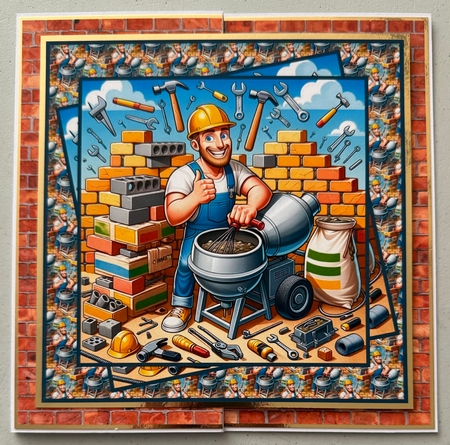 Celebrations under construction 7x7 by Erika Sissons