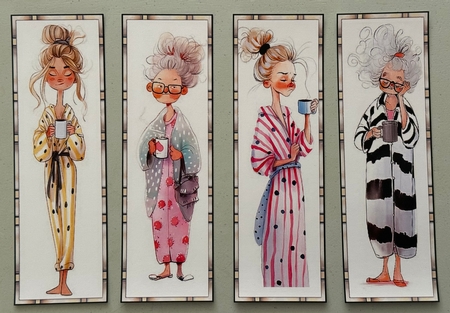 PJs with Coffee Bookmarks by Erika Sissons
