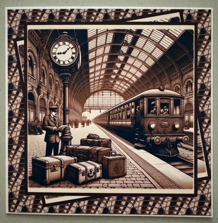 Vintage Raiway Station 7x7 by Erika Sissons