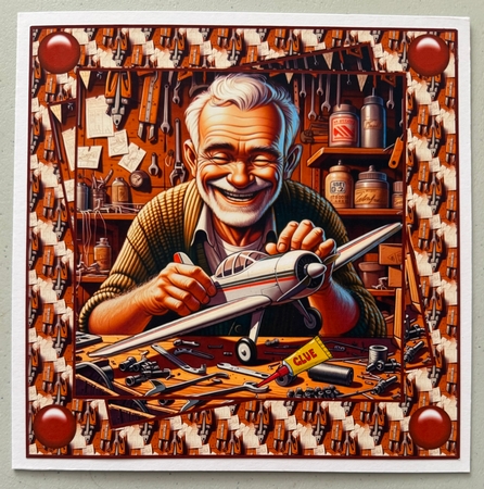 Model airplane enthusiast 8x8 by Erika Sissons
