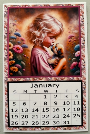 2025 Calendar-Sweet Girl with Puppy by Erika Sissons