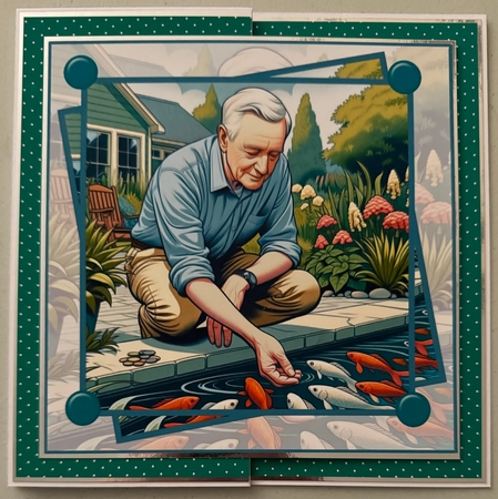 Feeding the pond fish 7x7 by Erika Sissons