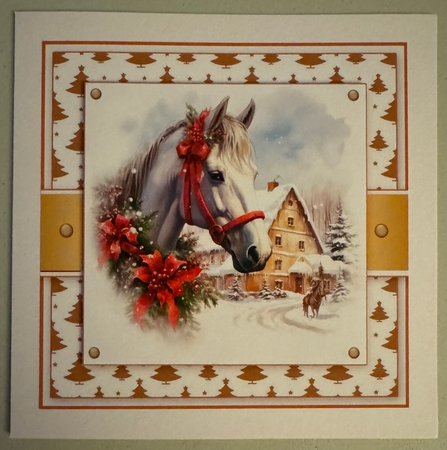 Elegant Winter Horse Card and Toppers Set by Erika Sissons