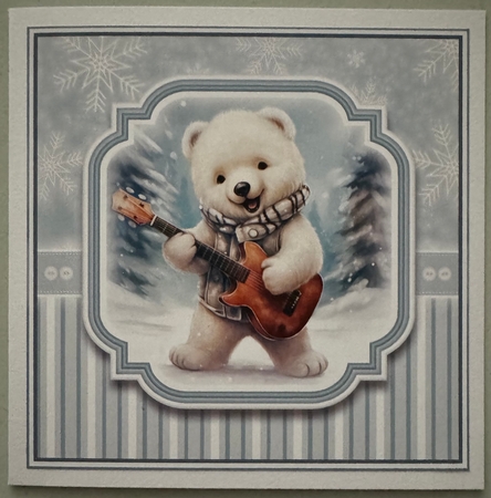 8x8 Polar Bear Rockstar Mini Decoupage Kit - x5 A4 sheets by Erika Sissons