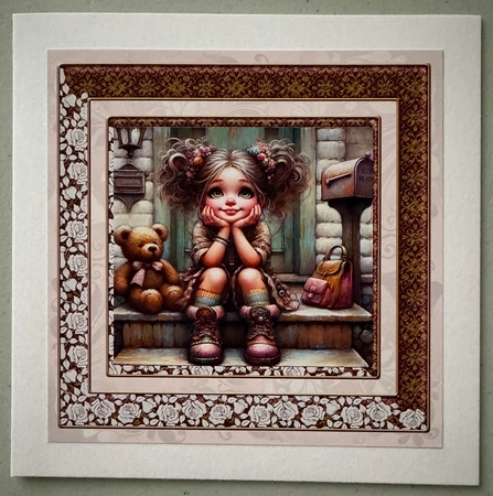Beautiful Hair Girl 7 x 7 Birthday Card by Erika Sissons