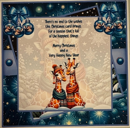 Festive Giraffes 8x8 by Erika Sissons