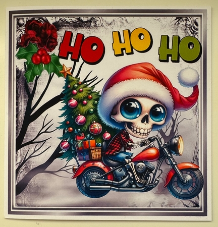4 Christmas Gothic Santas With Holly 8x8 Card Fronts Mini Kit by Erika Sissons