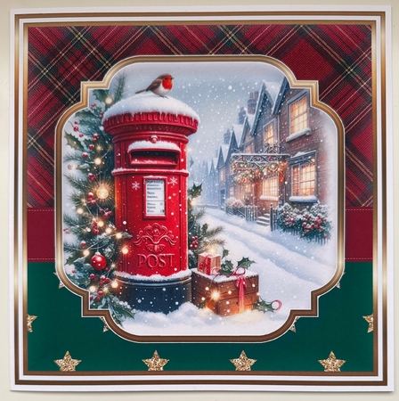 8x8 Christmas Postbox 1 Mini Pyramage Kit - x6 A4 Sheets  by Erika Sissons
