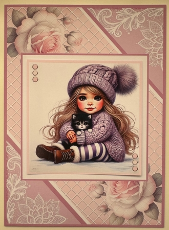A Girl and Her Kitten by Erika Sissons