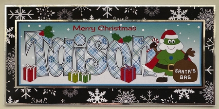 Crazy Christmas Tree Santa TAISON large dl insert by Erika Sissons