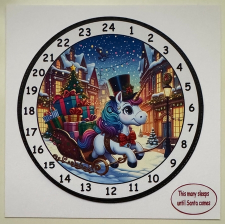 advent clock christmas unicorn 2 by Erika Sissons