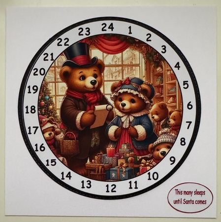 advent clock christmas bears family at christmas by Erika Sissons