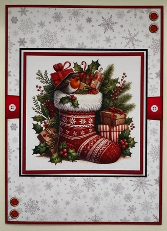 Christmas Stockings and Robins by Erika Sissons