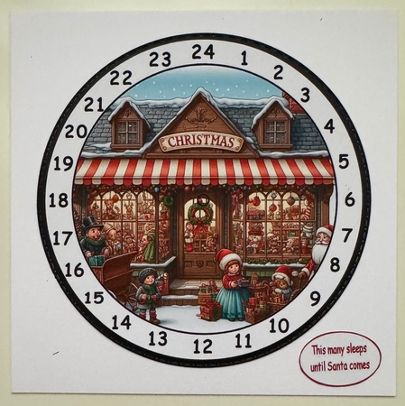 new advent count down clock a Christmas  toyshop by Erika Sissons