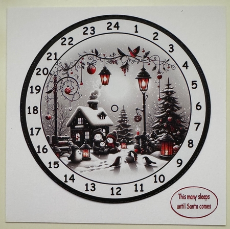 newest advent clocks black and white with red accents 1 by Erika Sissons