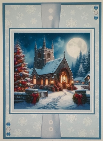 Moonlight Christmas Churches by Erika Sissons