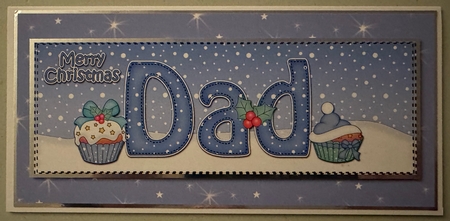 Large DL Merry Christmas DAD insert with Cupcakes by Erika Sissons
