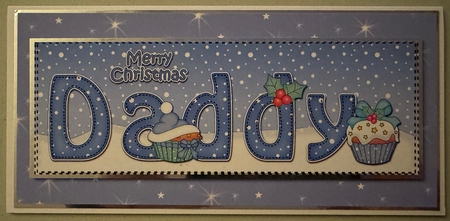 Large DL Merry Christmas DADDY insert with Cupcakes by Erika Sissons