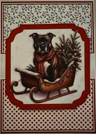 CHRISTMAS BRINDLE STAFFY - request by Erika Sissons
