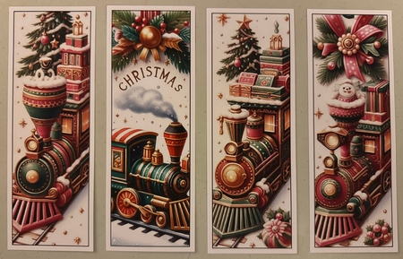 Christmas Train Bookmarks by Erika Sissons