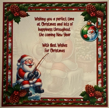 Santa fishing on ice by Erika Sissons