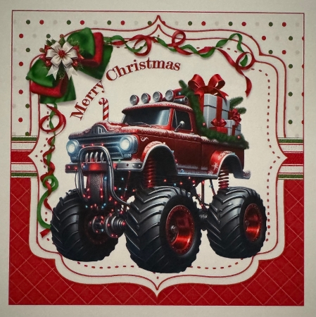 7x7 Monster truck Christmas wishes choice of four mini kit by Erika Sissons