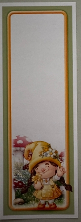 Maisie the Gnome Yellow Large Vertical DL by Erika Sissons