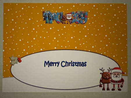 Smiley Santa and Rudolf best friends TRACEY large dl insert 2 by Erika Sissons