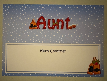 Large DL Merry Christmas AUNT with Whisky insert by Erika Sissons