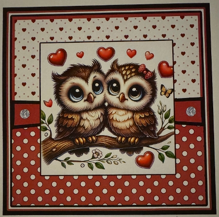 OWL Love 1 Decoupage Card Kit - Valentine - Anniversary - Engagement by Erika Sissons