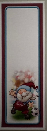 Football Gnome Dark Red and Blue Vertical DL Insert by Erika Sissons