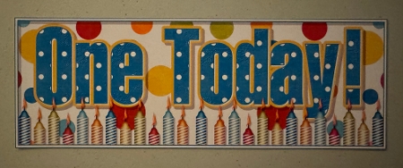 Blue Polka - One Today! - Large DL 3D Decoupage Card by Erika Sissons