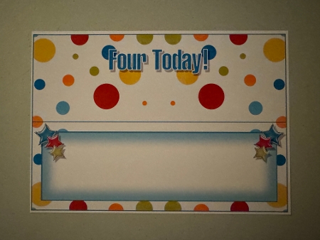 Blue Polka - Four Today! - Large DL 3D Decoupage Card by Erika Sissons