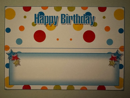 Blue Polka - Happy Birthday - Large DL 3D Decoupage Card by Erika Sissons