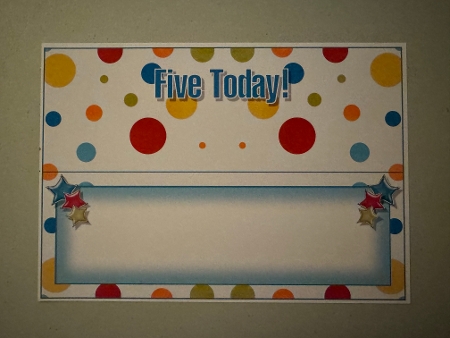 Blue Polka - Five Today! - Large DL Insert by Erika Sissons