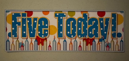 Blue Polka - Five Today! - Large DL Insert by Erika Sissons