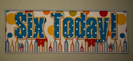 Blue Polka - Six Today! - Large DL Insert by Erika Sissons