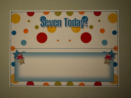 Blue Polka - Seven Today! - Large DL Insert by Erika Sissons